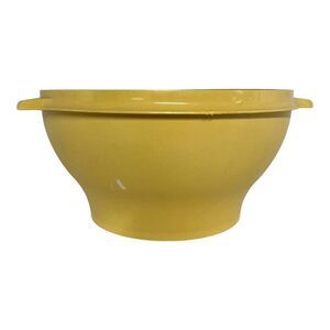 Vintage 11" Big Tupperware Primary Yellow Storage Bowl Salad Mixing No Lid  READ